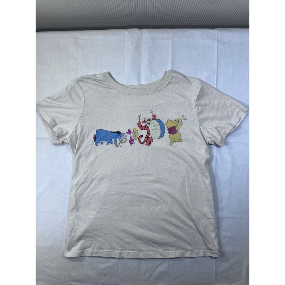 Disney Winnie the Pooh Characters T Shirt Mens Small Beige Graphic Tee